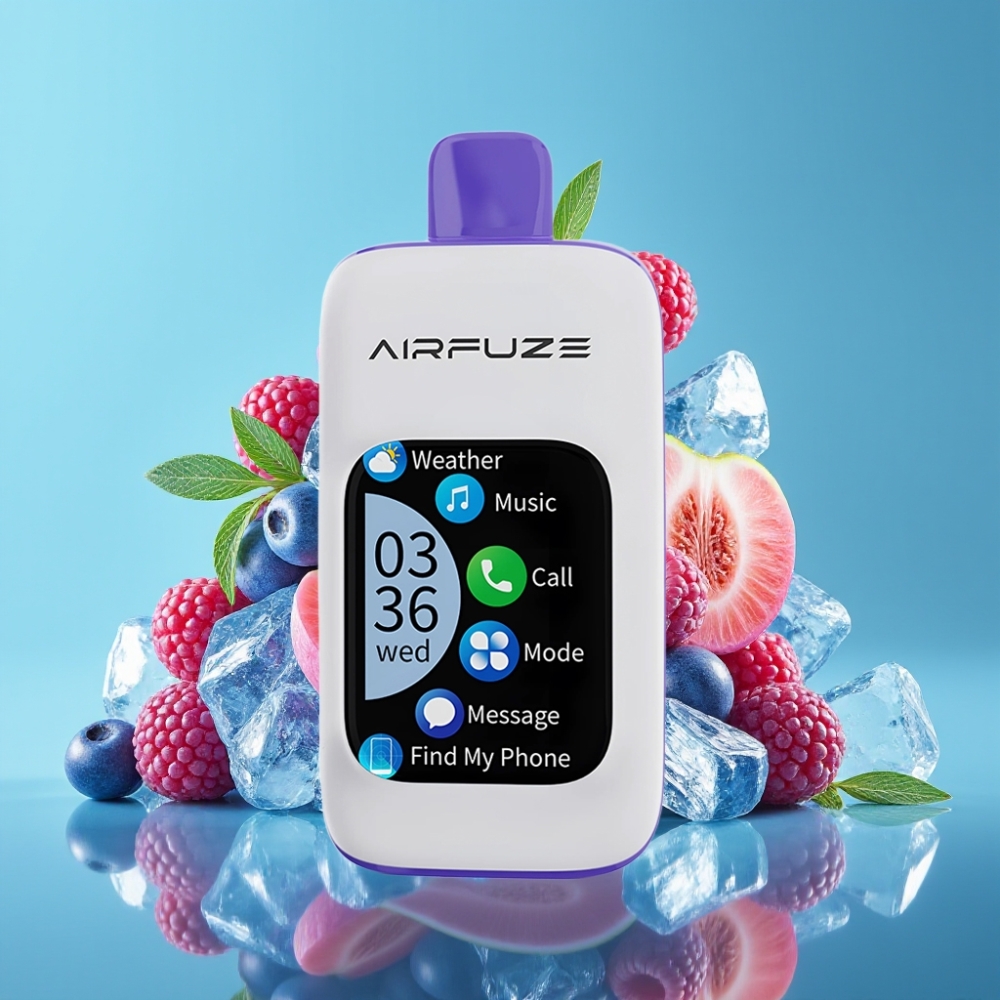 Airfuze Smart Pro 40000 Puffs 20ml Blauwe Razz IJs 900mAh Draadloos 3 Modes
