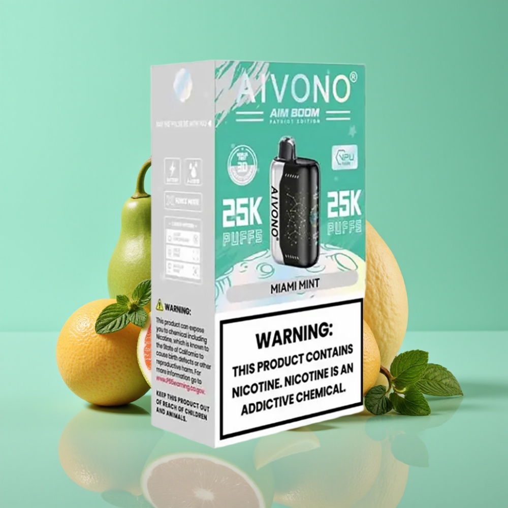 Aivono AIM BOOM 25000 Puffs Miami Munt 28ml 650mAh