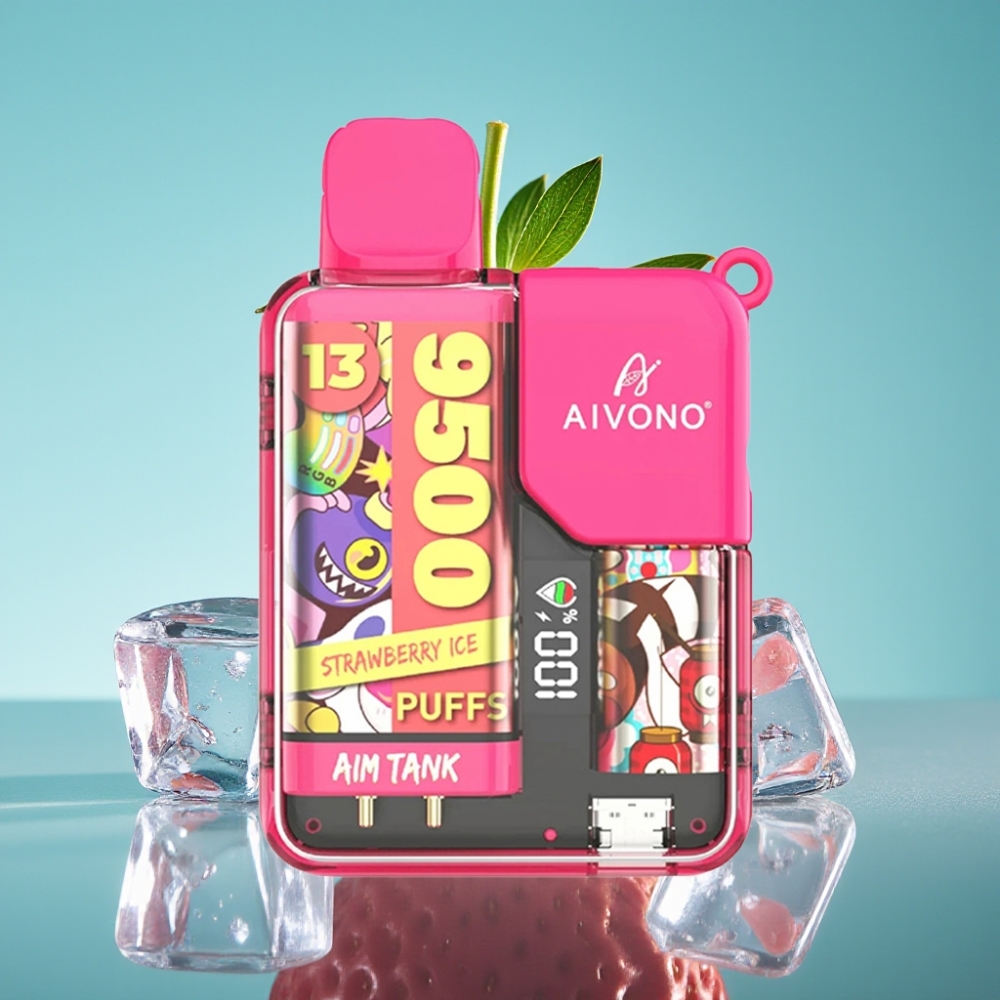 Aivono AIM-TANK 9500 Puffs 18ml Aardbeien Ijs 650mAh LCD