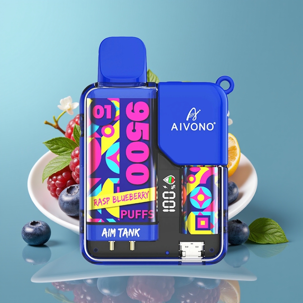 Aivono AIM-TANK 9500 Puffs 18ml Framboos Blauwe Bes 650mAh LCD