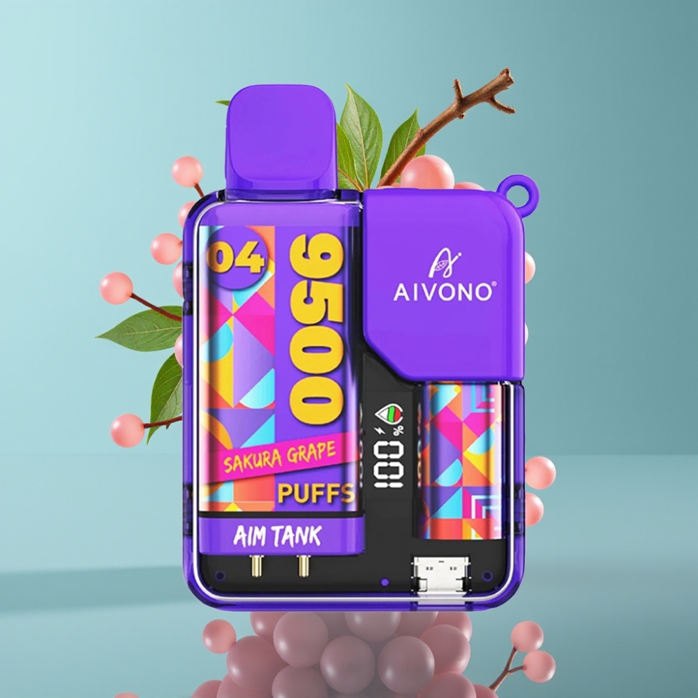 Aivono AIM-TANK 9500 Puffs 18ml Sakura Druif 650mAh LCD