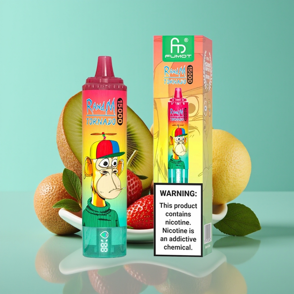 Fumot RandM Tornado 15000 Puffs 25ml 850mAh Aardbei Kiwi