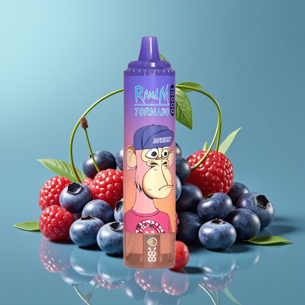 Fumot RandM Tornado 15000 Puffs 25ml 850mAh Blauwe Bes Kers Cranberry