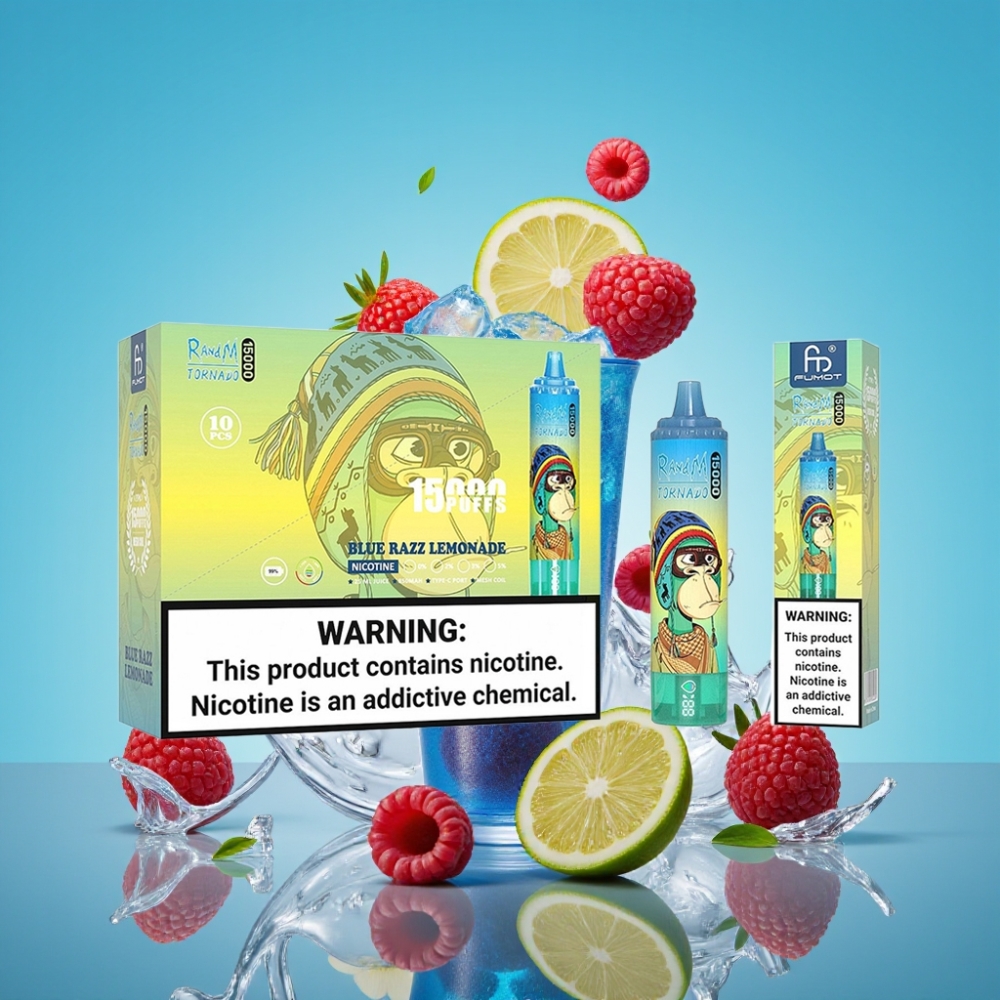 Fumot RandM Tornado 15000 Puffs 25ml 850mAh Blauwe Framboos Limonade