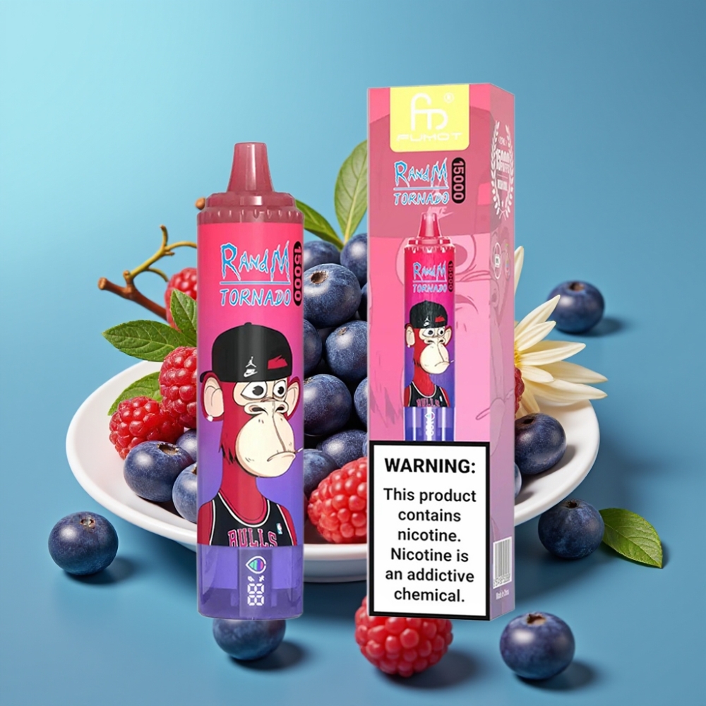 Fumot RandM Tornado 15000 Puffs 25ml 850mAh Blauwzure Framboos