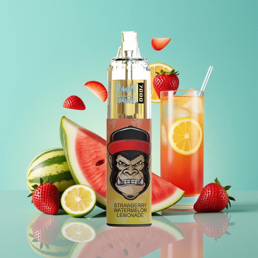 Fumot Tornado 7000 Puffs 14ML Aardbei Watermeloen Limonade Mesh Coil Type-C
