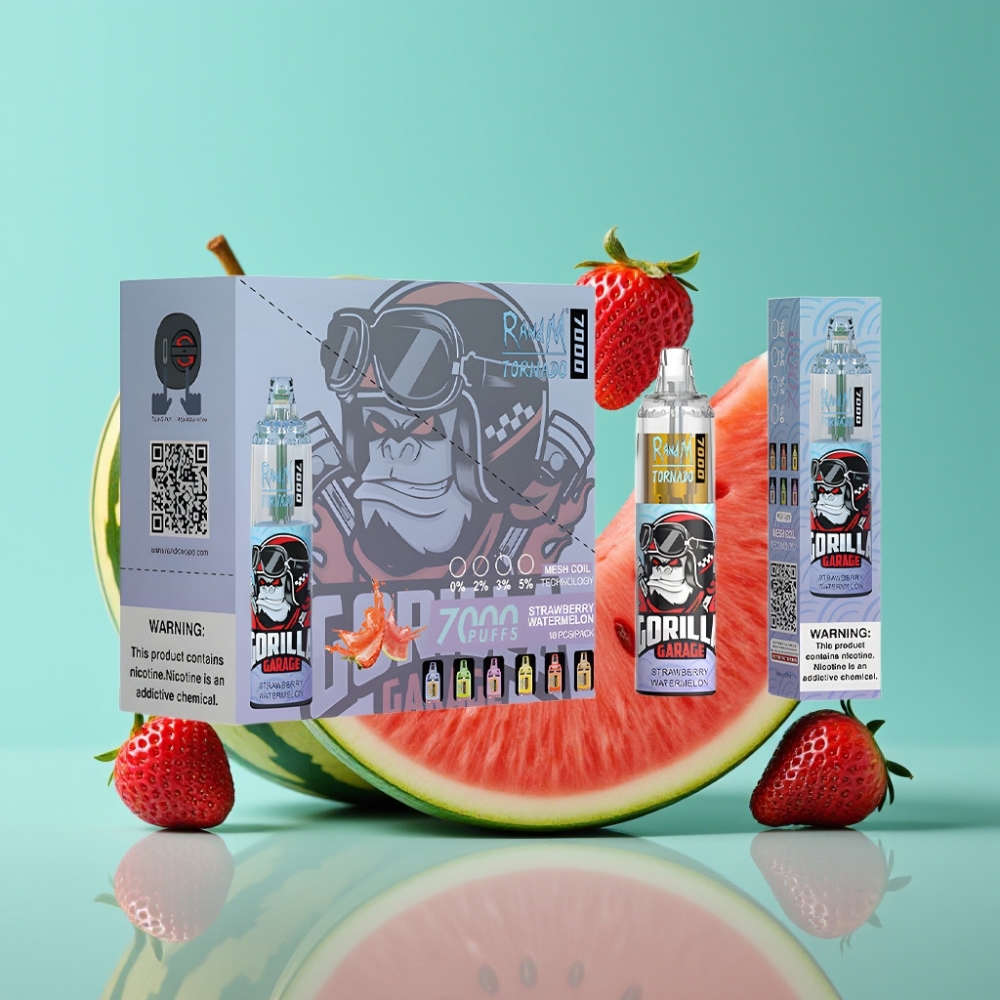 Fumot Tornado 7000 Puffs 14ML Aardbei Watermeloen Wegwerp Vape