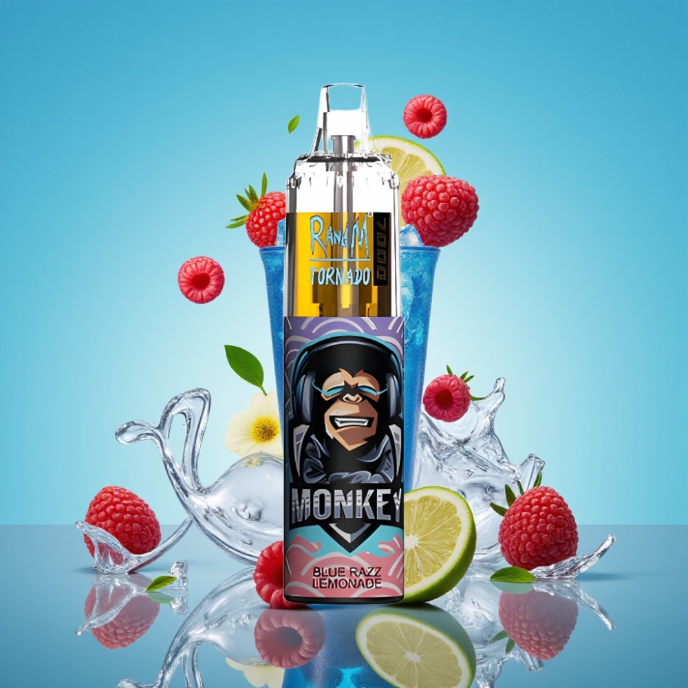 Fumot Tornado 7000 Puffs 14ML Blauwe Razz Lemonade Type-C Mesh