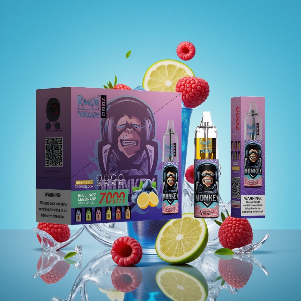 Fumot Tornado 7000 Puffs 14ML Blauwe Razz Lemonade Type-C Mesh