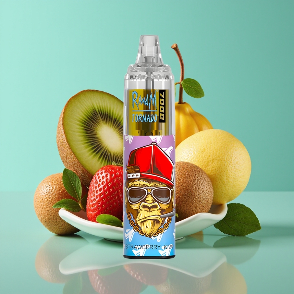 Fumot Tornado 7000 Puffs 14ML Mesh Coil Aardbei Kiwi