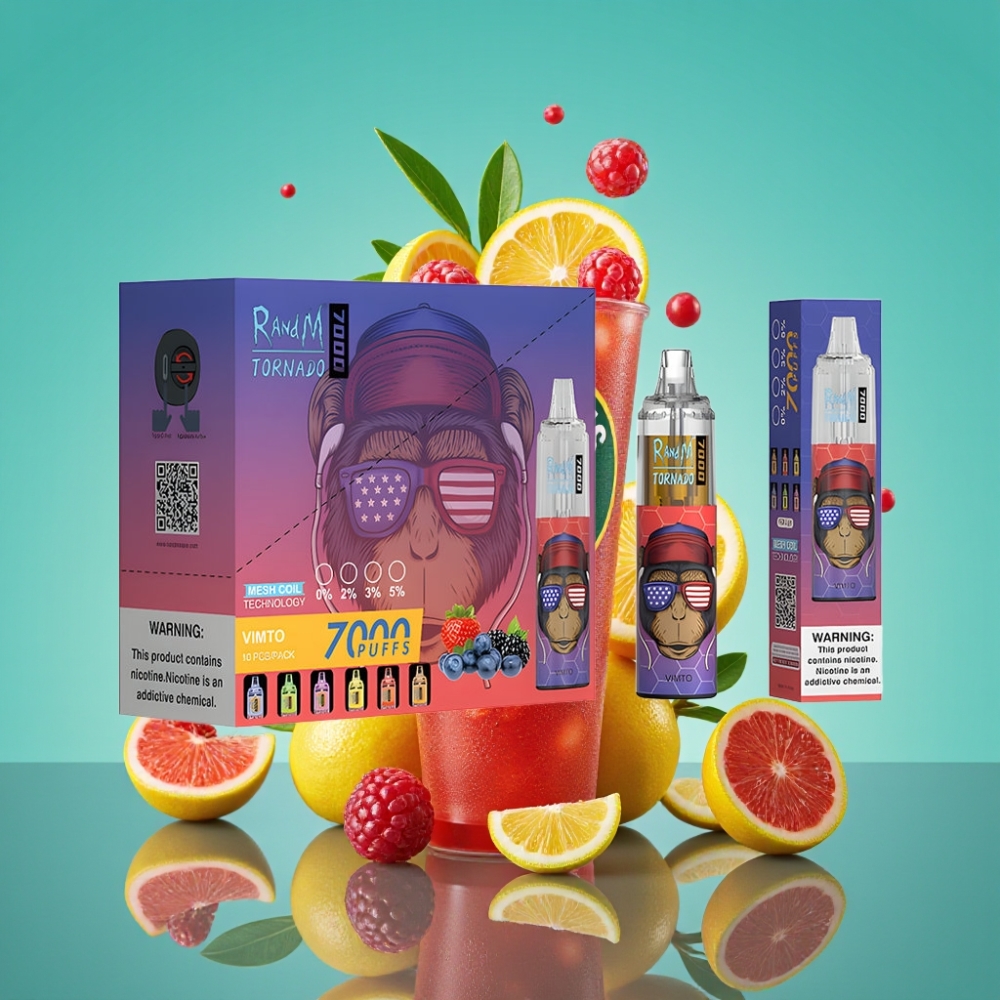 Fumot Tornado 7000 Puffs 14ML Vimto  RandM Wegwerp Vape