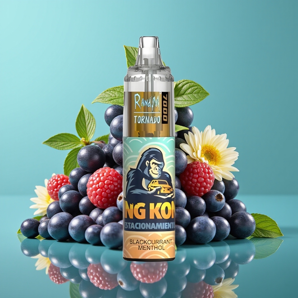 Fumot Tornado 7000 Puffs 14ML Zwarte Bes Menthol Type-C RGB