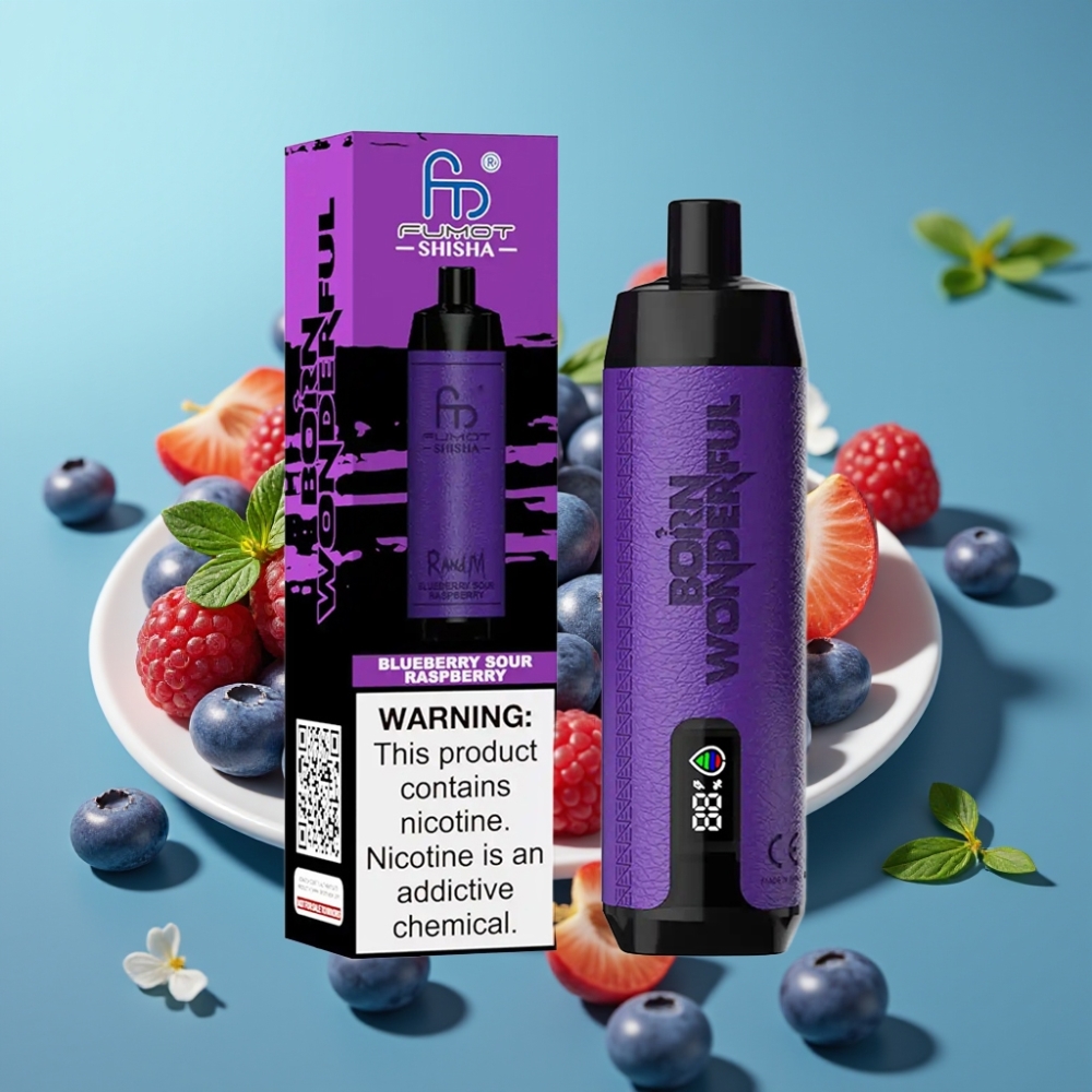 RandM Fumot Shisha 10000 Puffs 18ml 06ohm Blauwe Bes Zure Framboos