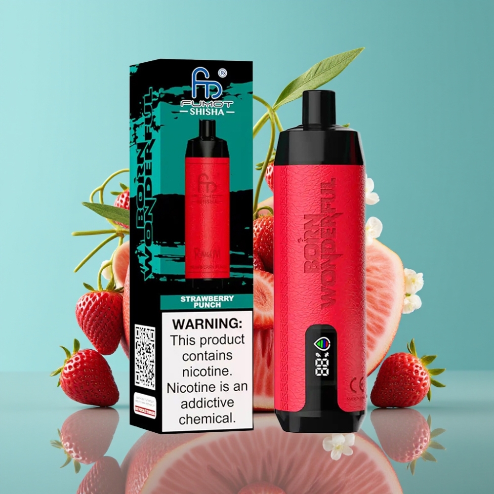 RandM Fumot Shisha 10000 Puffs 18ml Aardbei Punch Type-C 05 Nic