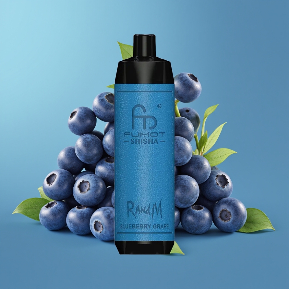 RandM Fumot Shisha 10000 Puffs 18ml Blauwe Druif Wegwerp Vape