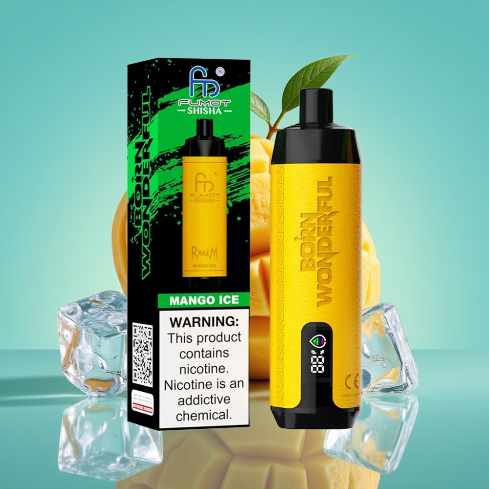 RandM Fumot Shisha 10000 Puffs 18ml Mango IJs Wegwerp Vape