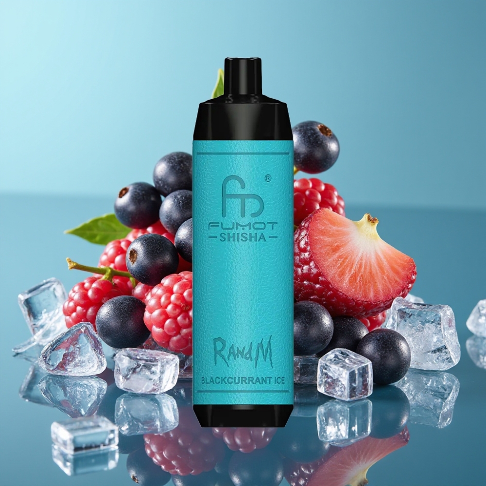 RandM Fumot Shisha 10000 Puffs 18ml Zwarte Bes IJs Wegwerp Vape