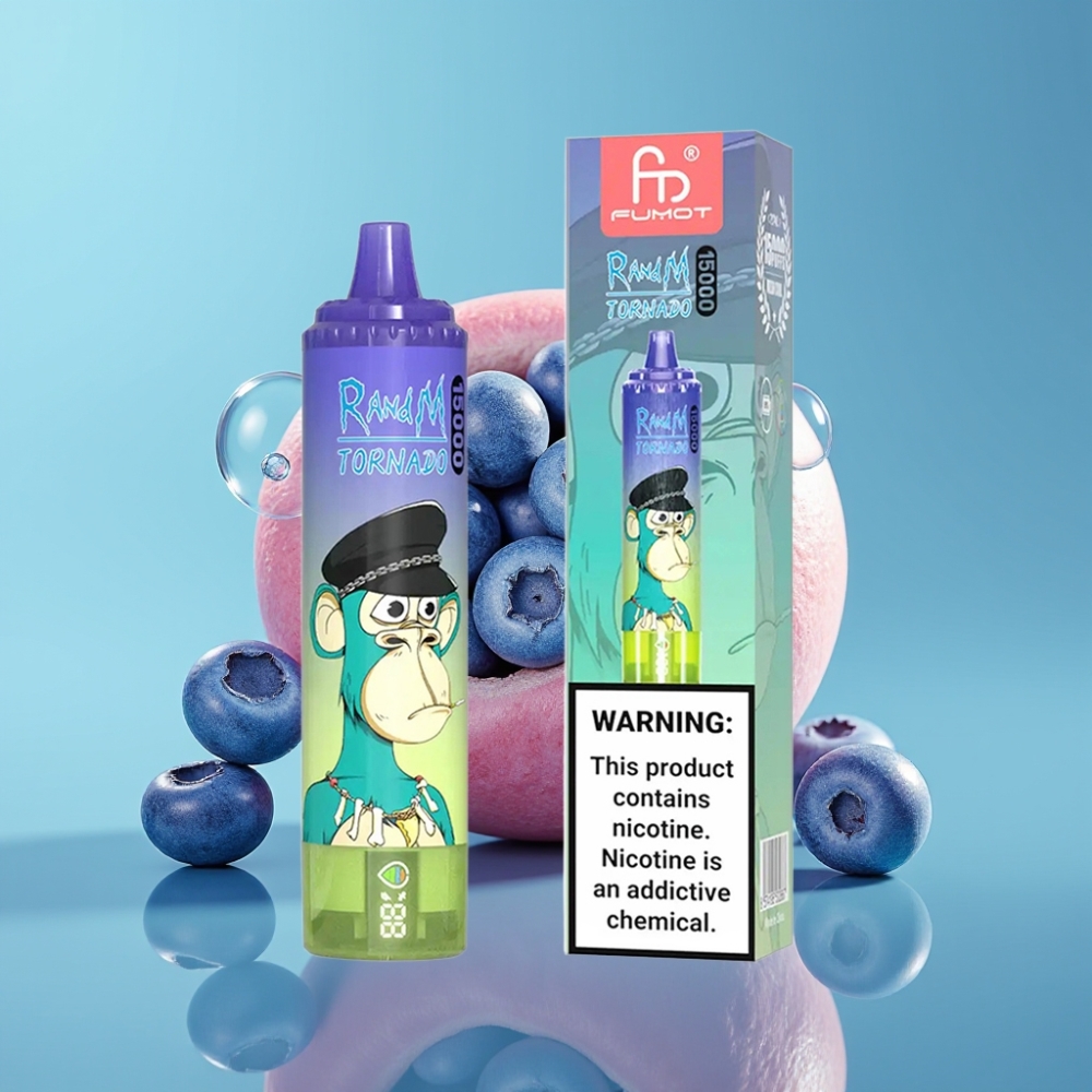 RandM Fumot Tornado 15000 Puffs 25ml 850mAh Blauwe Bubbelgum