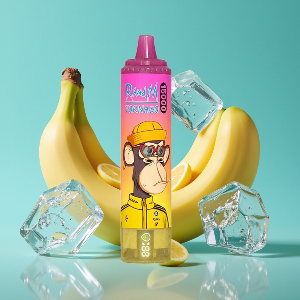 RandM Fumot Tornado 15000 Puffs 25ml Banana IJs Mesh Coil