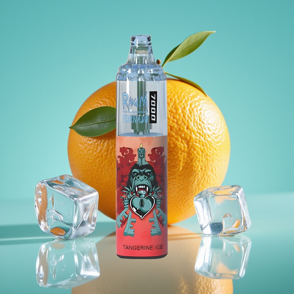 RandM Fumot Tornado 7000 Puffs 14ML Tangerine IJs Wegwerp Vape