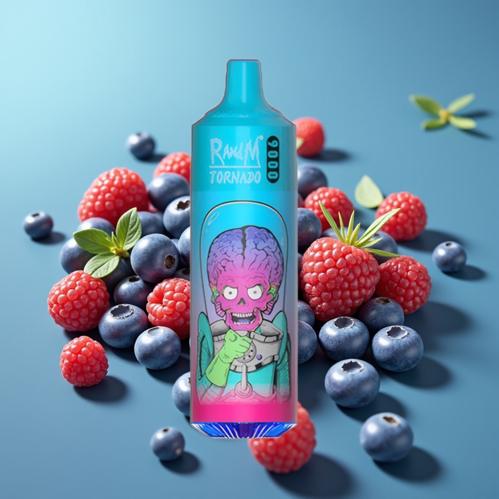 RandM Tornado 9000 Puffs 18 mL Blauwe Framboos Mesh RGB