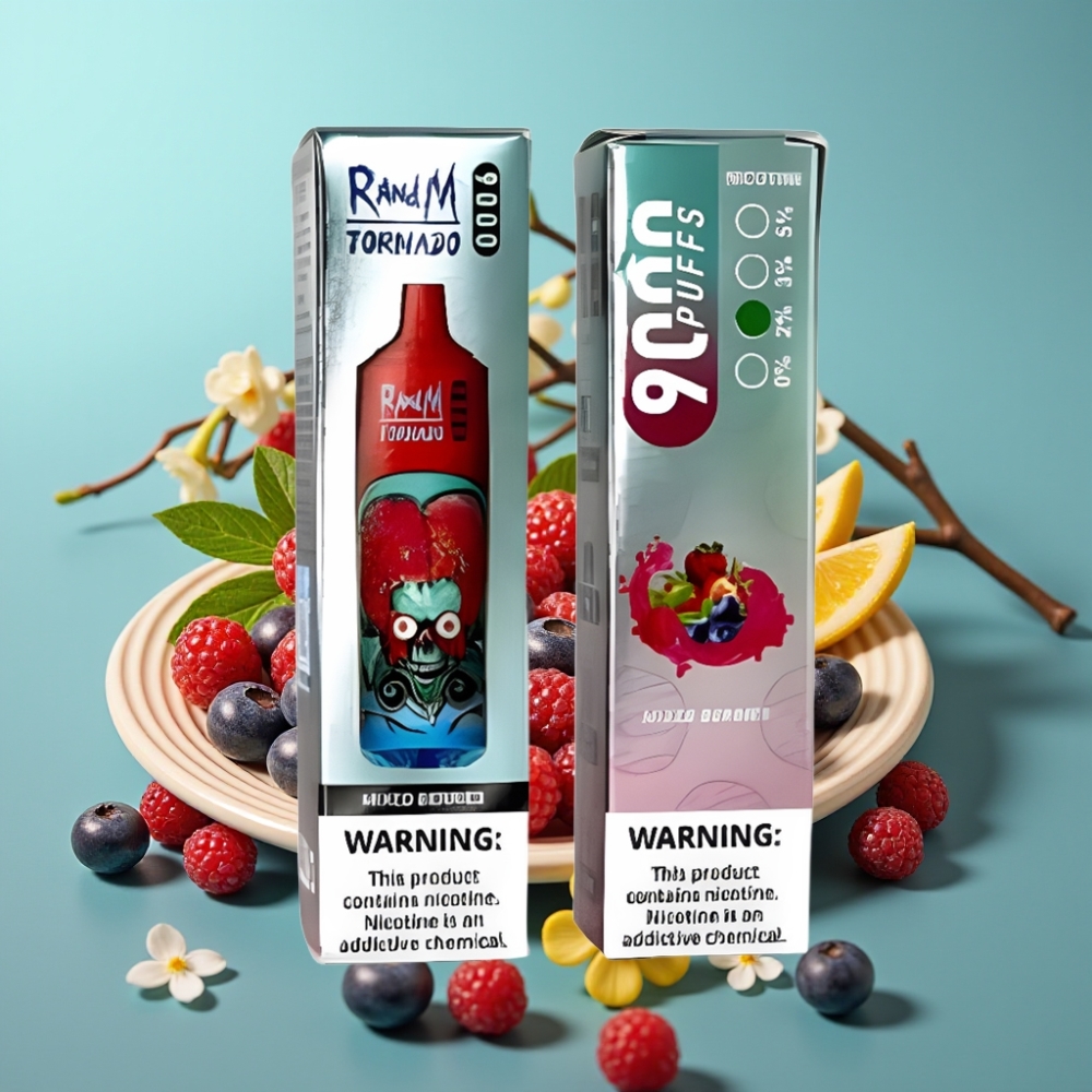 RandM Tornado 9000 Puffs 850mAh 18mL Mesh Coil Gemengde Bessen