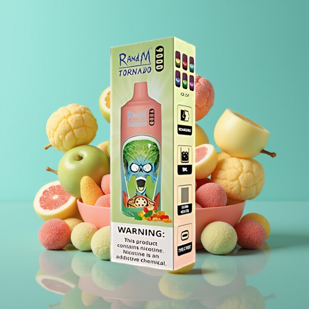 RandM Tornado 9000 Puffs 850mAh 18mL Mesh Coil Gummybeer RGB