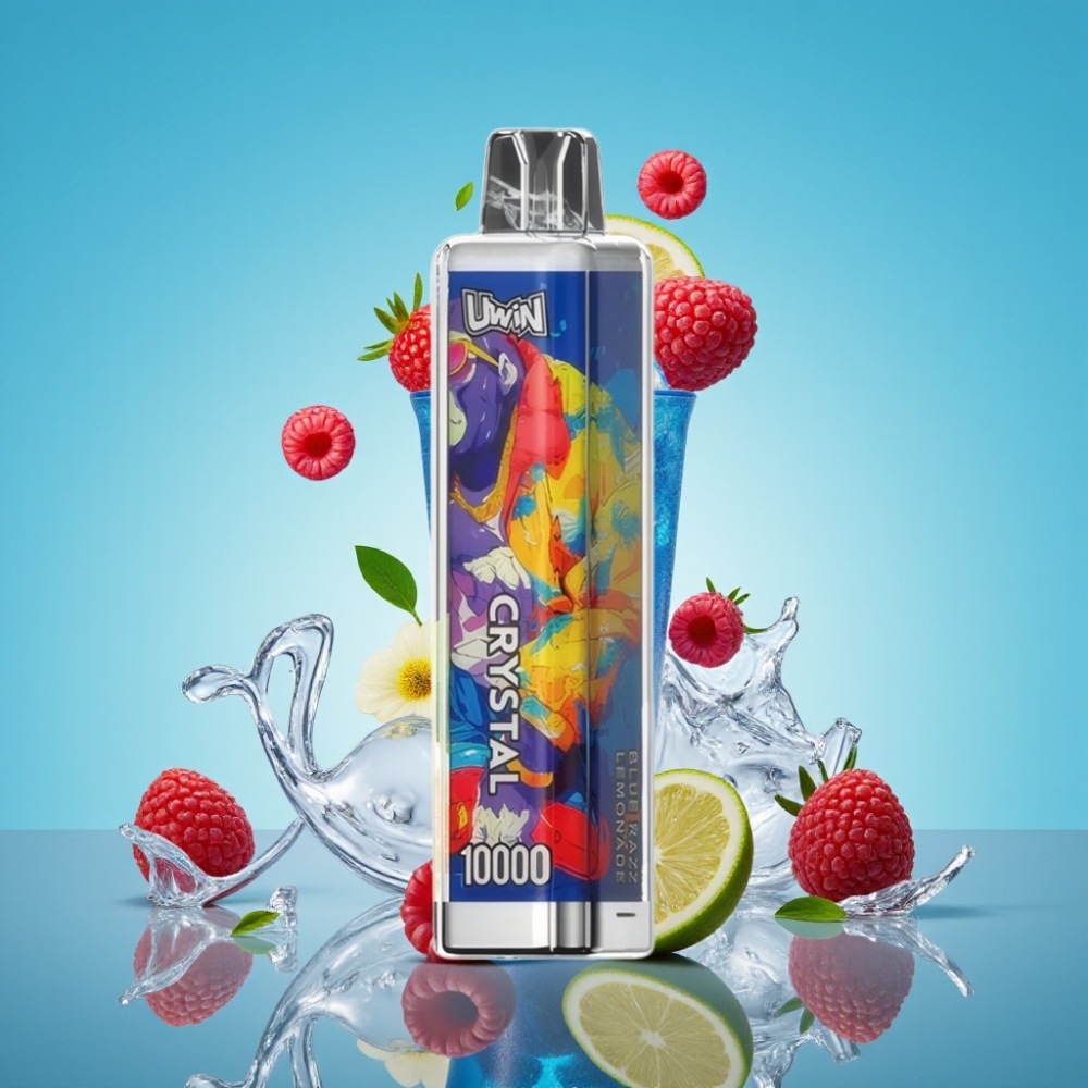 UWIN Crystal 10000 Puffs 18ml 08 Ohm Blauwe Razz Lemonade
