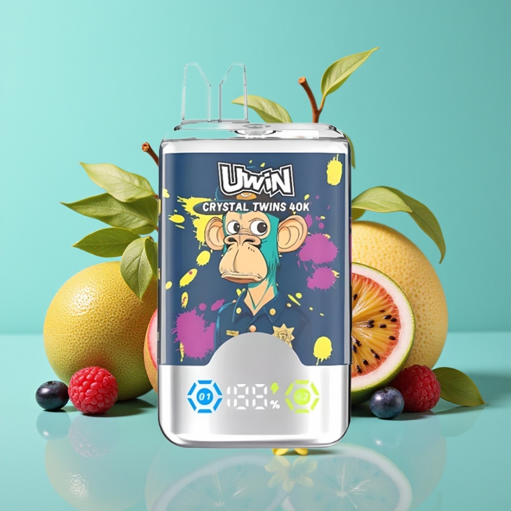 UWIN Crystal Twins 40000 Puffs 32ml Kiwi Passievrucht Guave Bosbes Framboos Type-C