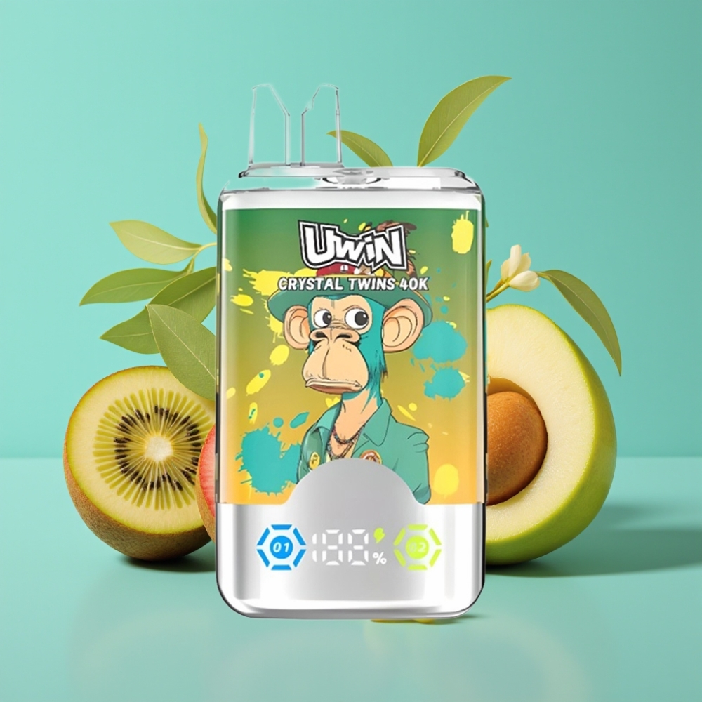 UWIN Crystal Twins 40000 Puffs 32ml Kiwi Passievrucht Guave Twee Appel Type-C
