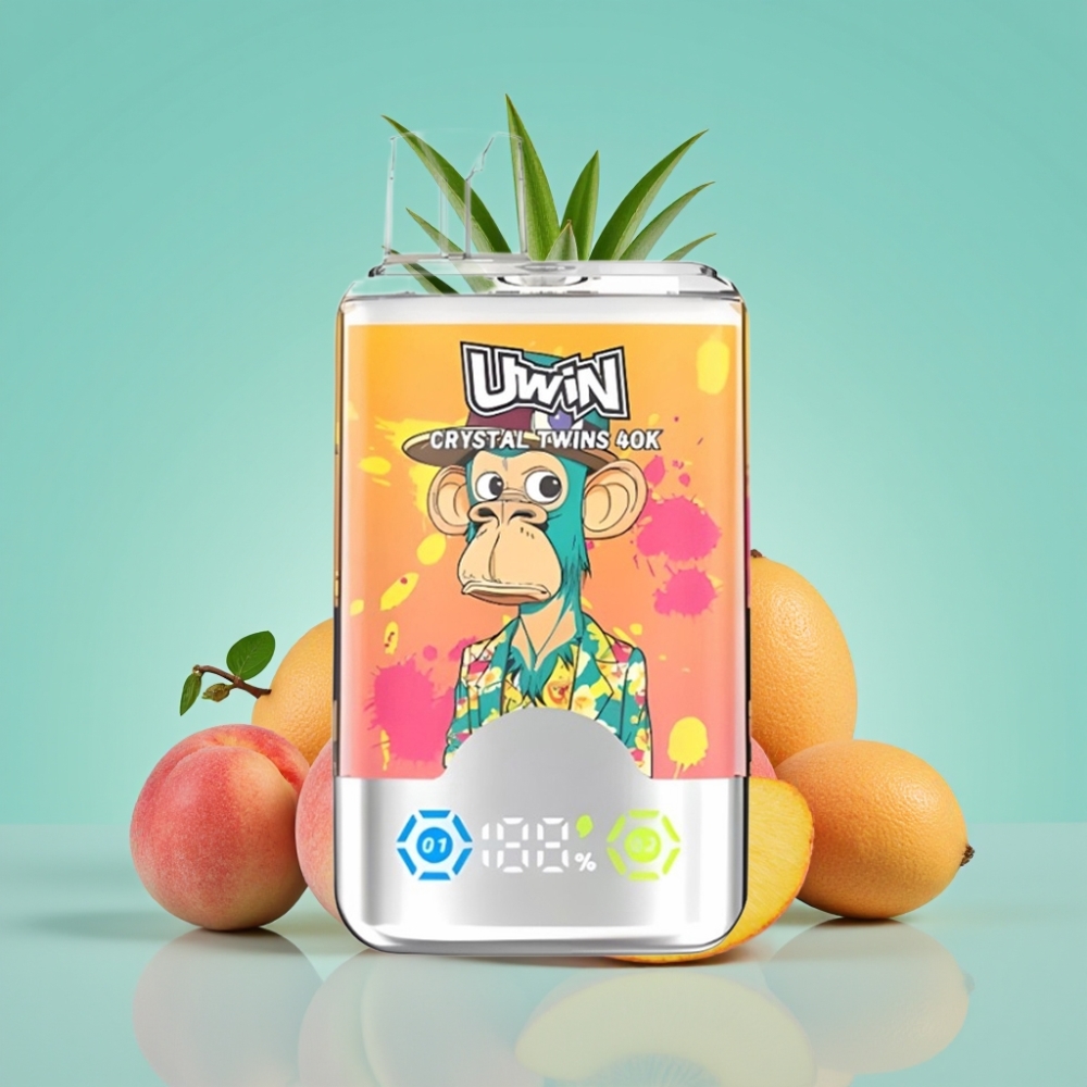 UWIN Crystal Twins 40000 Puffs 32ml Perzik Mango Ananas Red Bull 850mAh Type-C