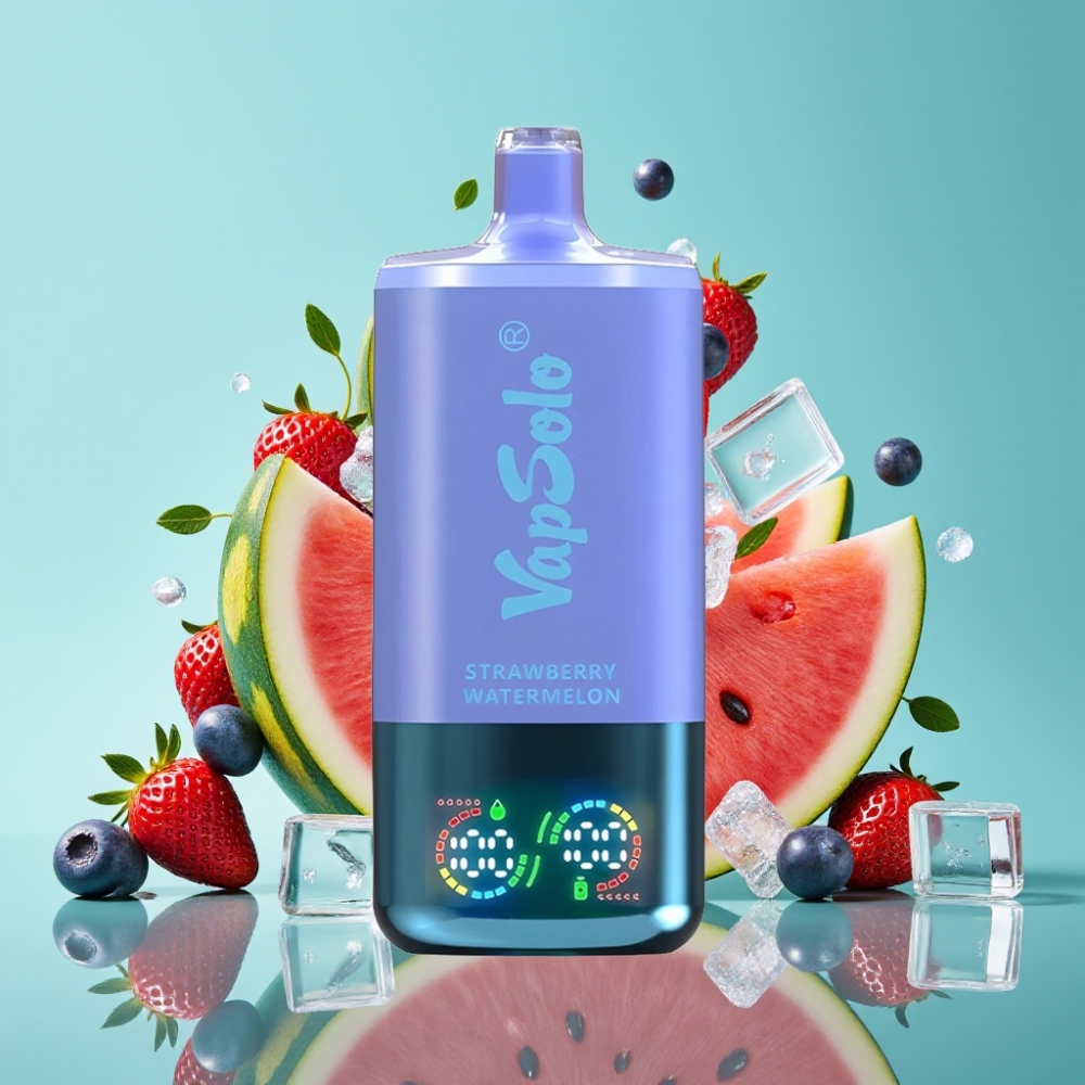 VapSolo Triple 30000 Puffs 40ml Aardbei Watermeloen  Blauwe Bes IJs Type-C