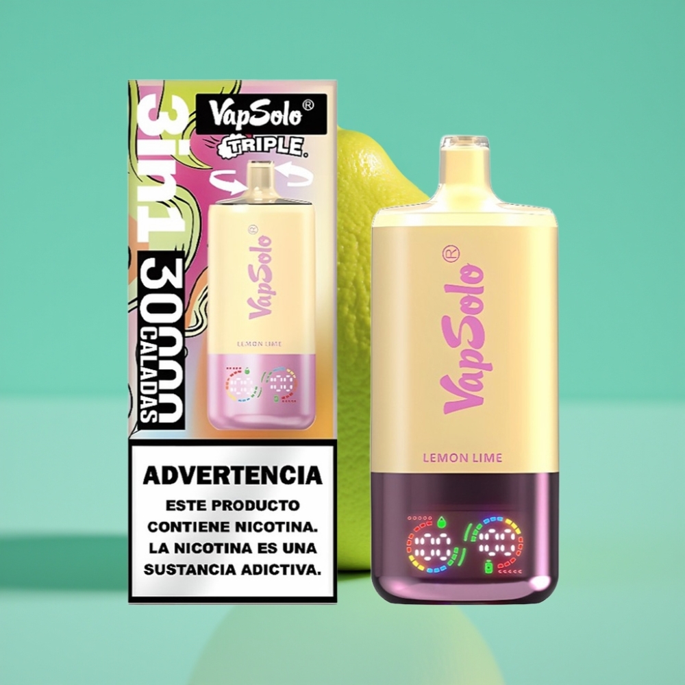VapSolo Triple 30000 Puffs 40ml Citroen Limoen Type-C
