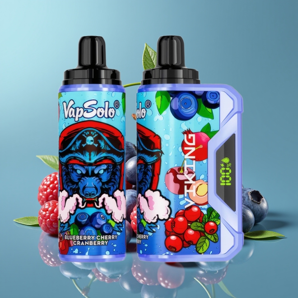 VapSolo VIKING 12000 Puffs 22ml Blauwe Bes Kers Cranberry Type-C