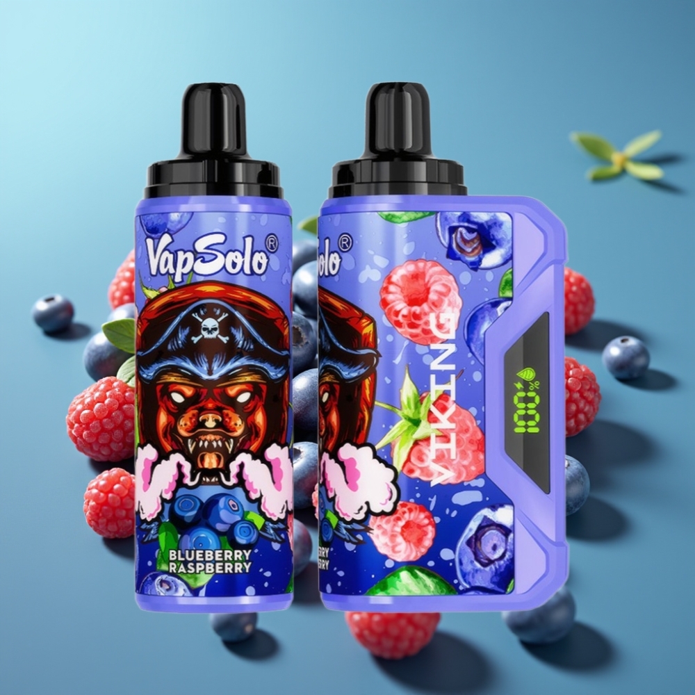 VapSolo VIKING 12000 Puffs Wegwerp Vape Blauwe Bes Framboos Type-C 22ml