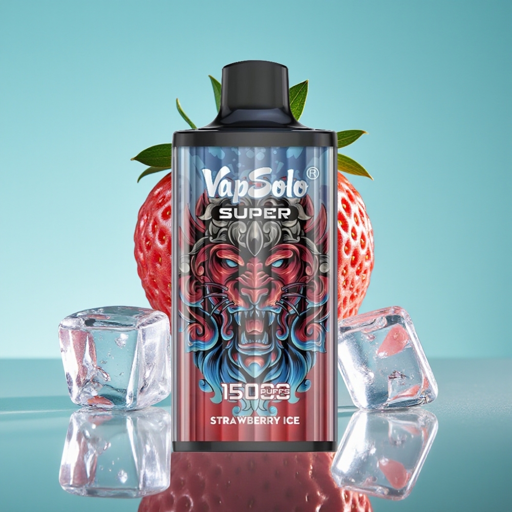Vapsolo Super 15000 Puffs 40ml Aardbei IJs Type-C 850mAh