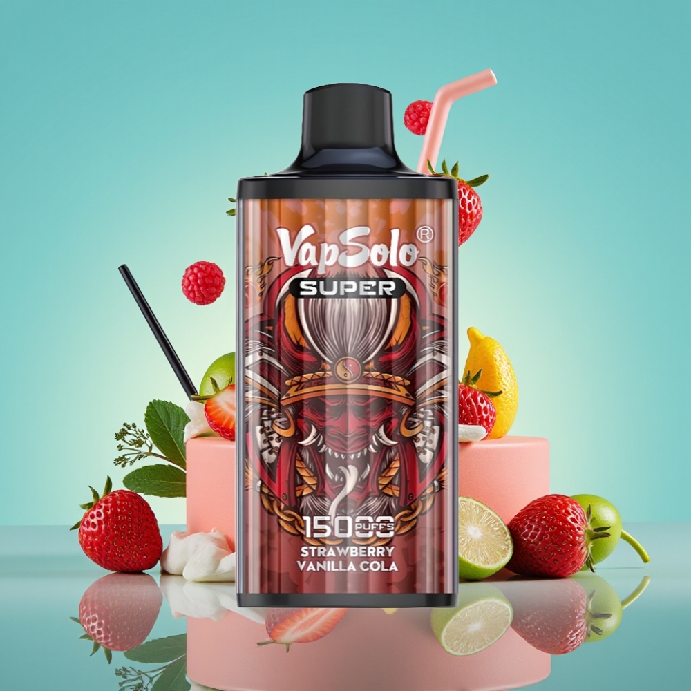 Vapsolo Super 15000 Puffs 40ml Aardbei Vanille Cola 850mAh Type-C