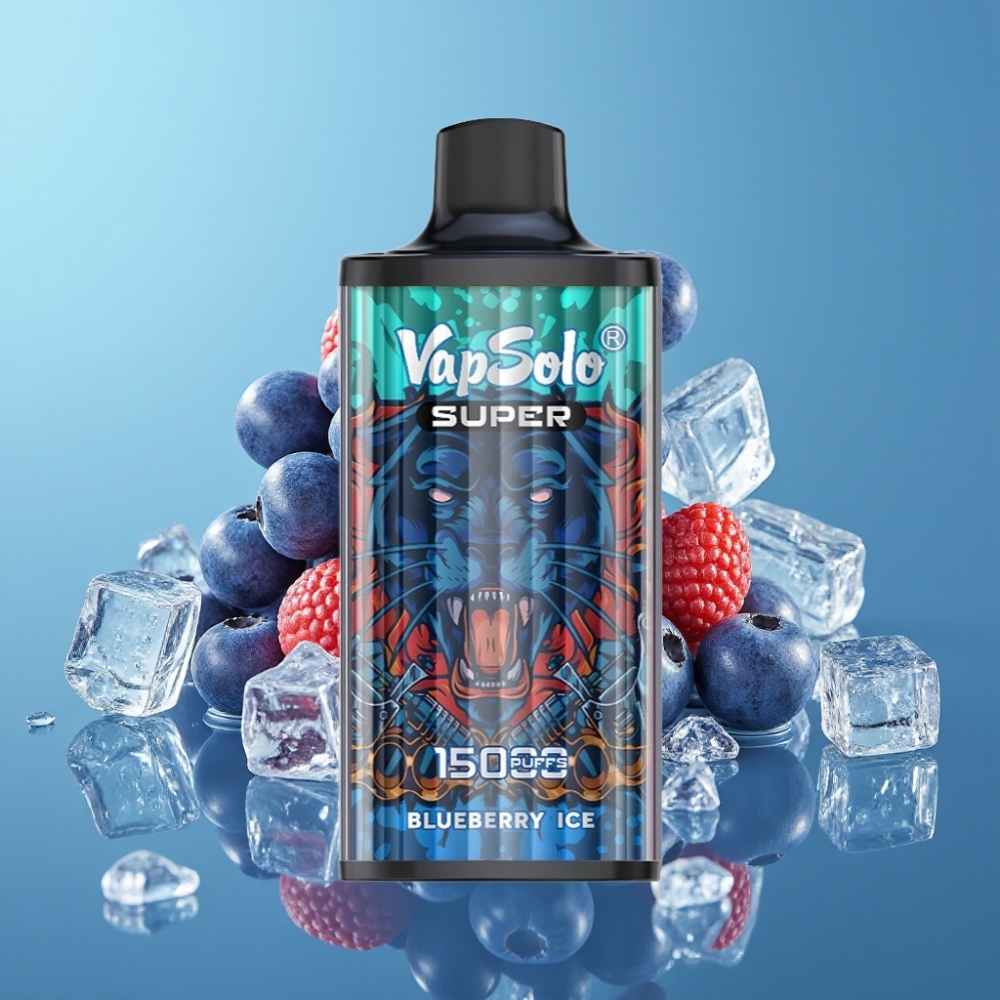Vapsolo Super 15000 Puffs 40ml Blauwe Bes IJs Type-C 850mAh