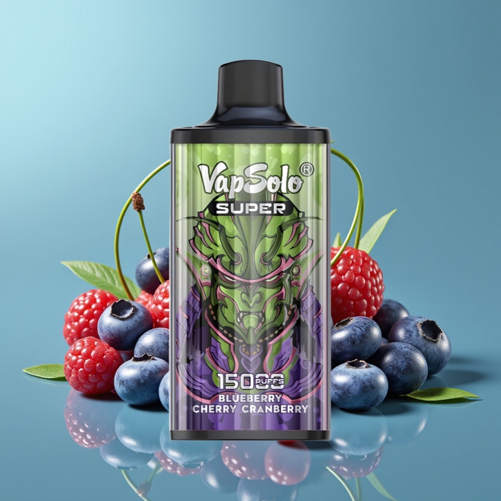 Vapsolo Super 15000 Puffs 40ml Blauwe Bes Kers Cranberry Type-C 850mAh