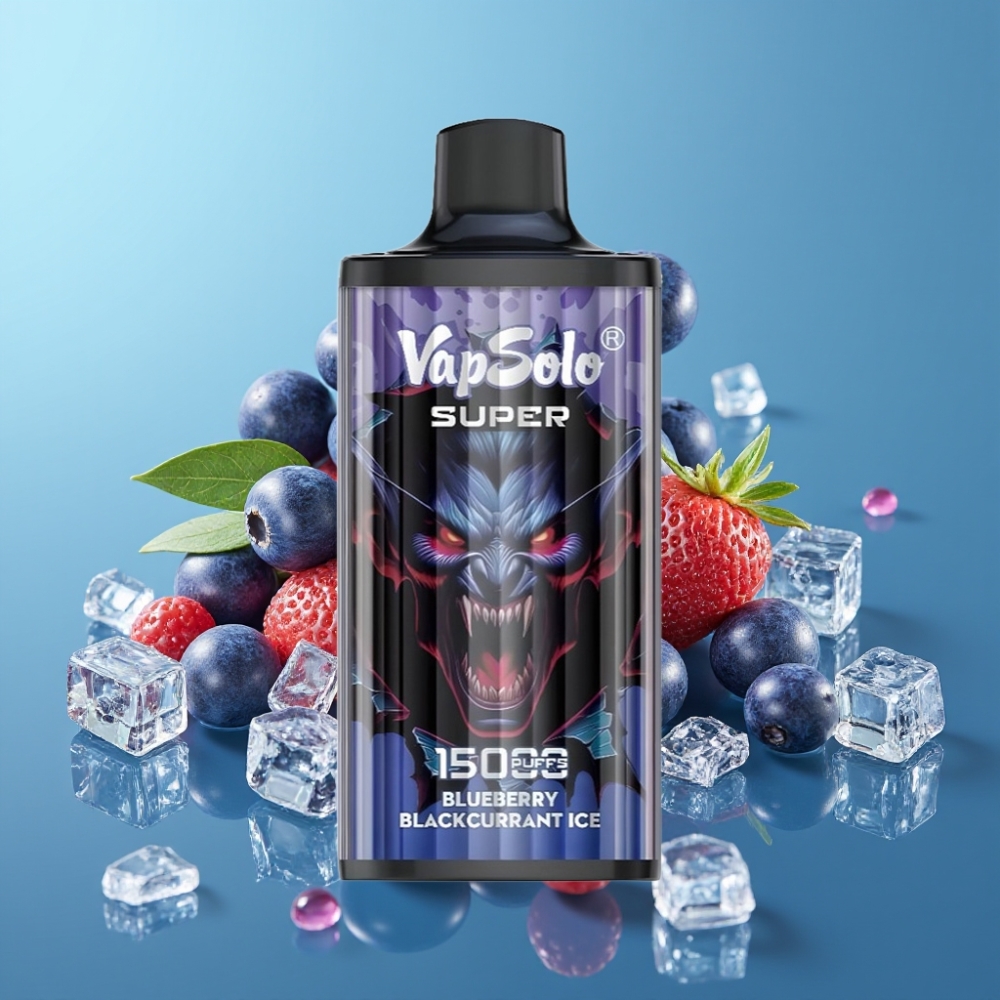 Vapsolo Super 15000 Puffs 40ml Blauwe Bes Zwarte Bes IJs Type-C 850mAh
