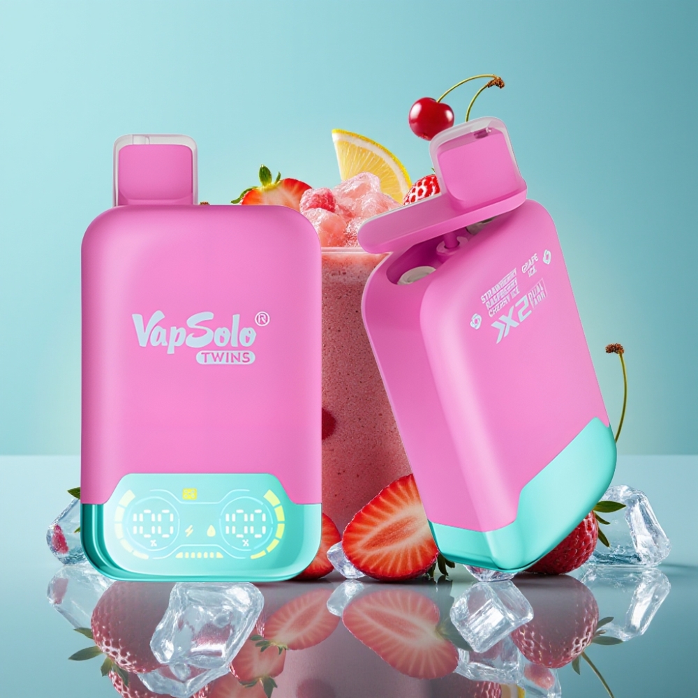 Vapsolo Twins 20000 Puffs 40ml Aardbei Framboos Kers IJswijn  Druif IJswijn
