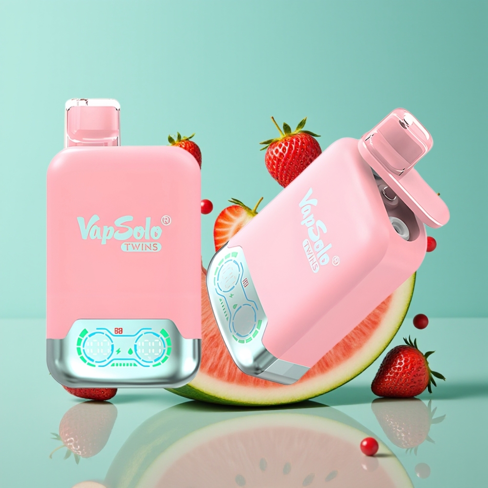 Vapsolo Twins 20000 Puffs 40ml Aardbei IJs  Mango Perzik Watermeloen Type-C