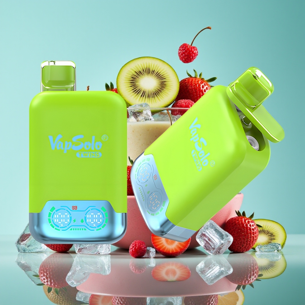 Vapsolo Twins 20000 Puffs 40ml Aardbei Kiwi  Aardbei Framboos Kers IJs
