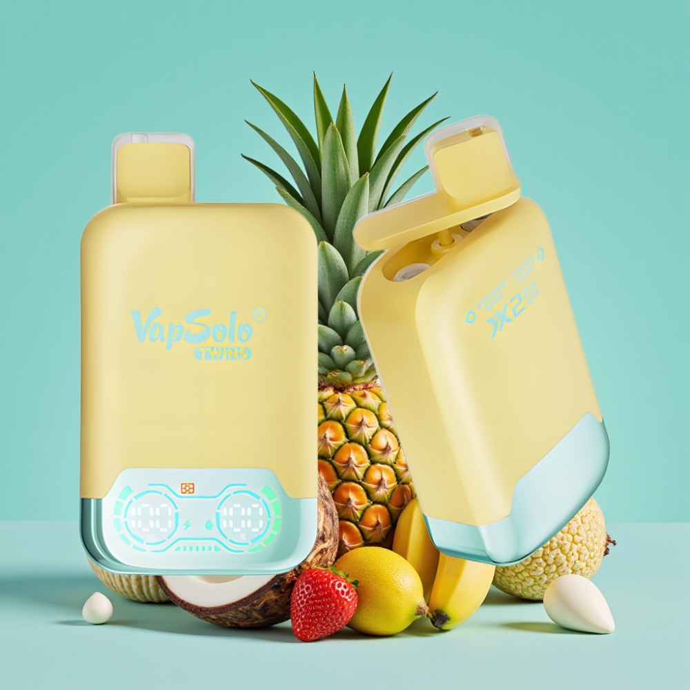 Vapsolo Twins 20000 Puffs 40ml Ananas Kokos  Aardbei Banaan
