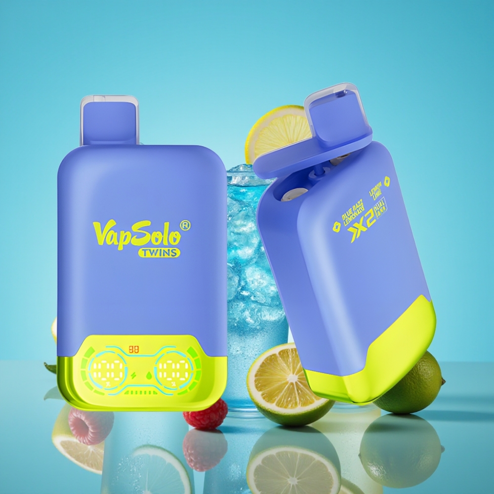 Vapsolo Twins 20000 Puffs 40ml Blauwe Razz Lemonade  Citroen Lime