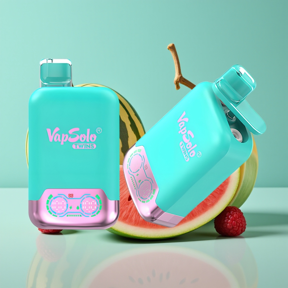 Vapsolo Twins 20000 Puffs 40ml Drievoudige Meloen  Framboos Watermeloen Type-C