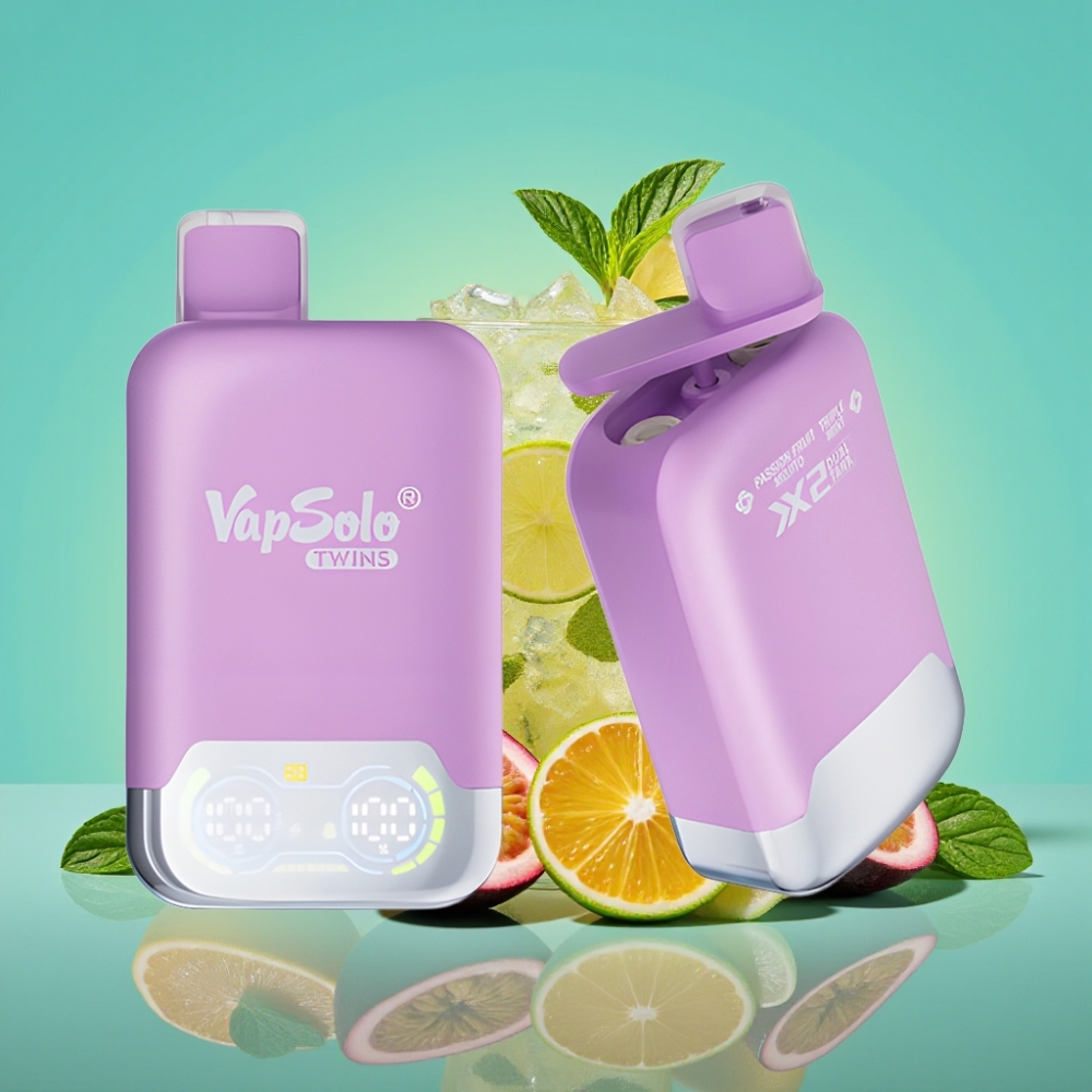 Vapsolo Twins 20000 Puffs Passievrucht Mojito  Drievoudige Munt 40ml Type-C
