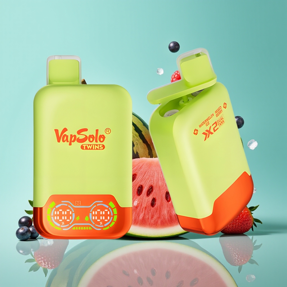 Vapsolo Twins 20000 Puffs Watermeloen IJs  Gemengde Bes 40ml Type-C