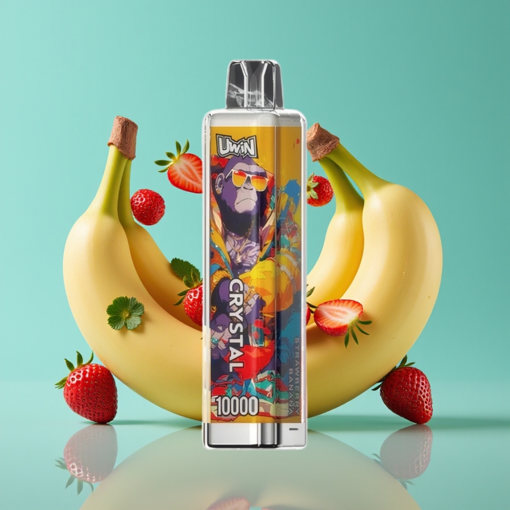 UWIN Crystal 10000 Puffs Aardbei Banaan 18ml 650mAh Type-C