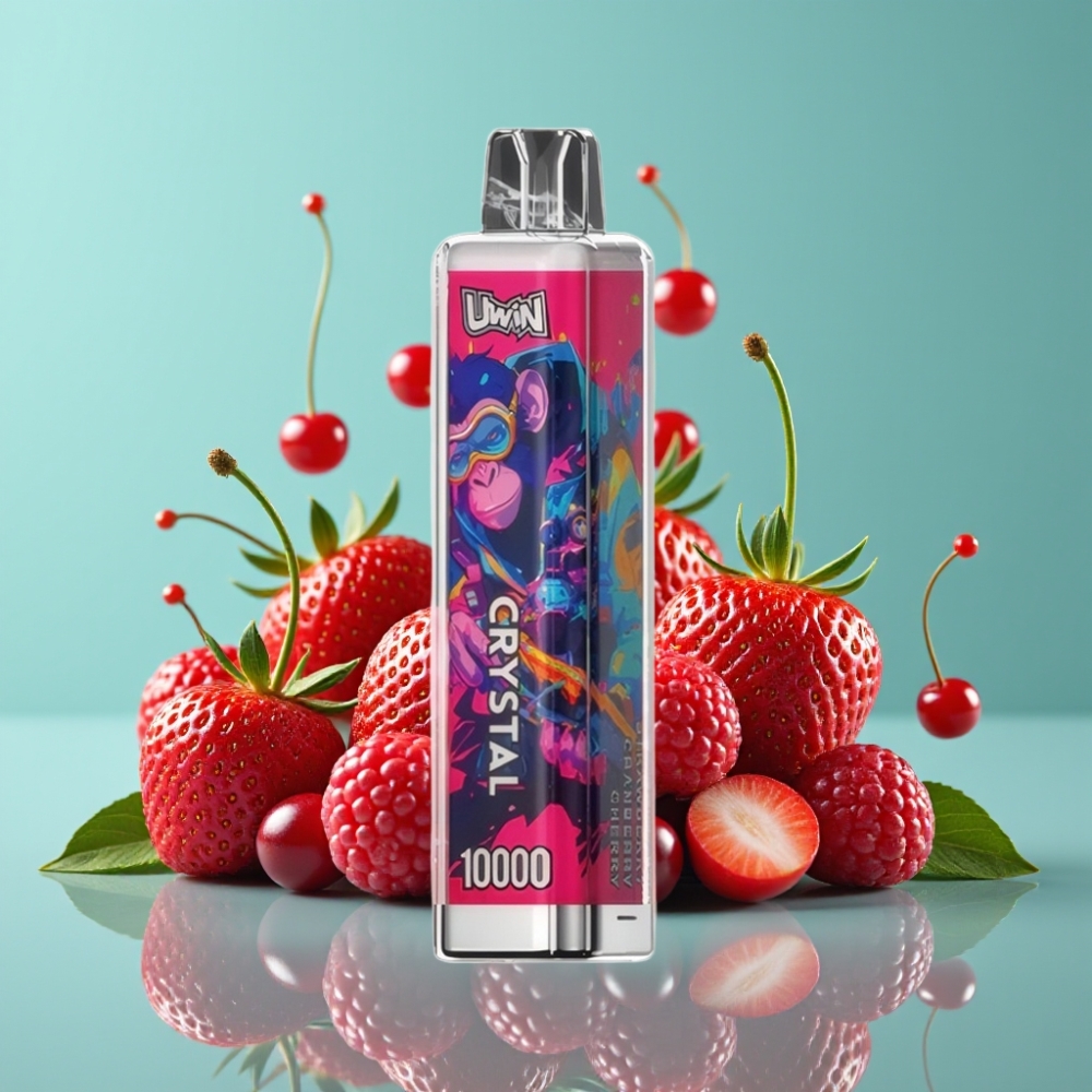 UWIN Crystal 10000 Puffs Wegwerp Vape Aardbei Cranberry Kers 18ml 5 Mesh